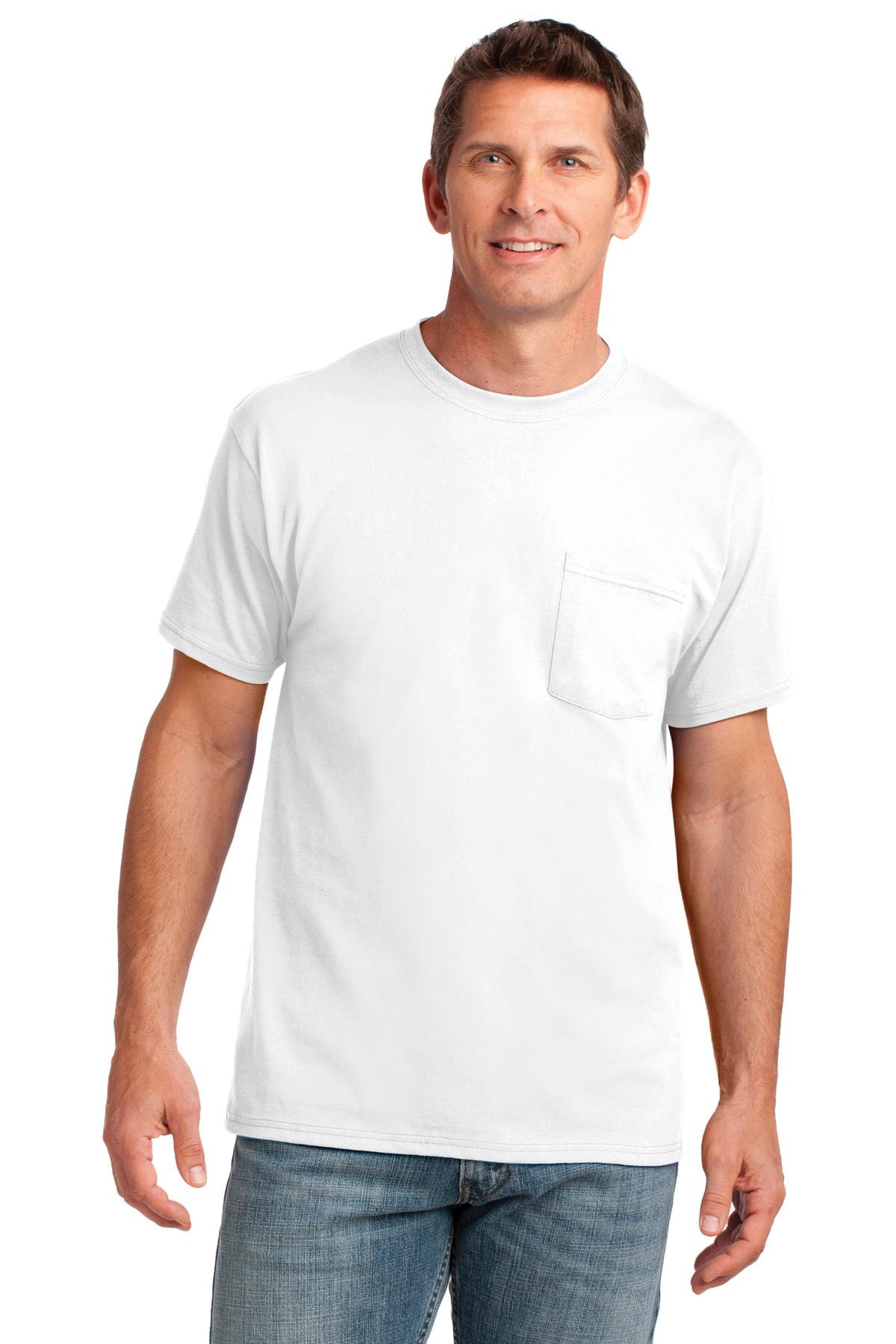 Port T-Shirts S / White Port & Company ®  Core Cotton Pocket Tee. PC54P, Basic Colors