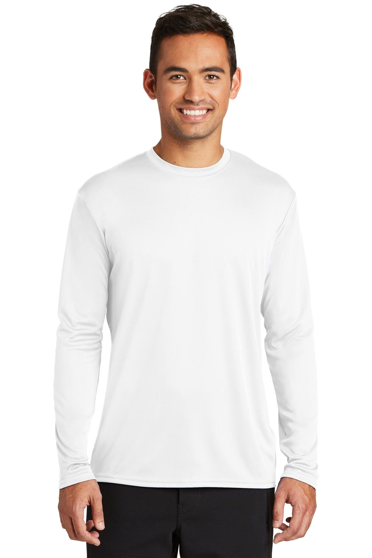 Port T-Shirts S / White Port & Company  ®  Long Sleeve Performance Tee. PC380LS