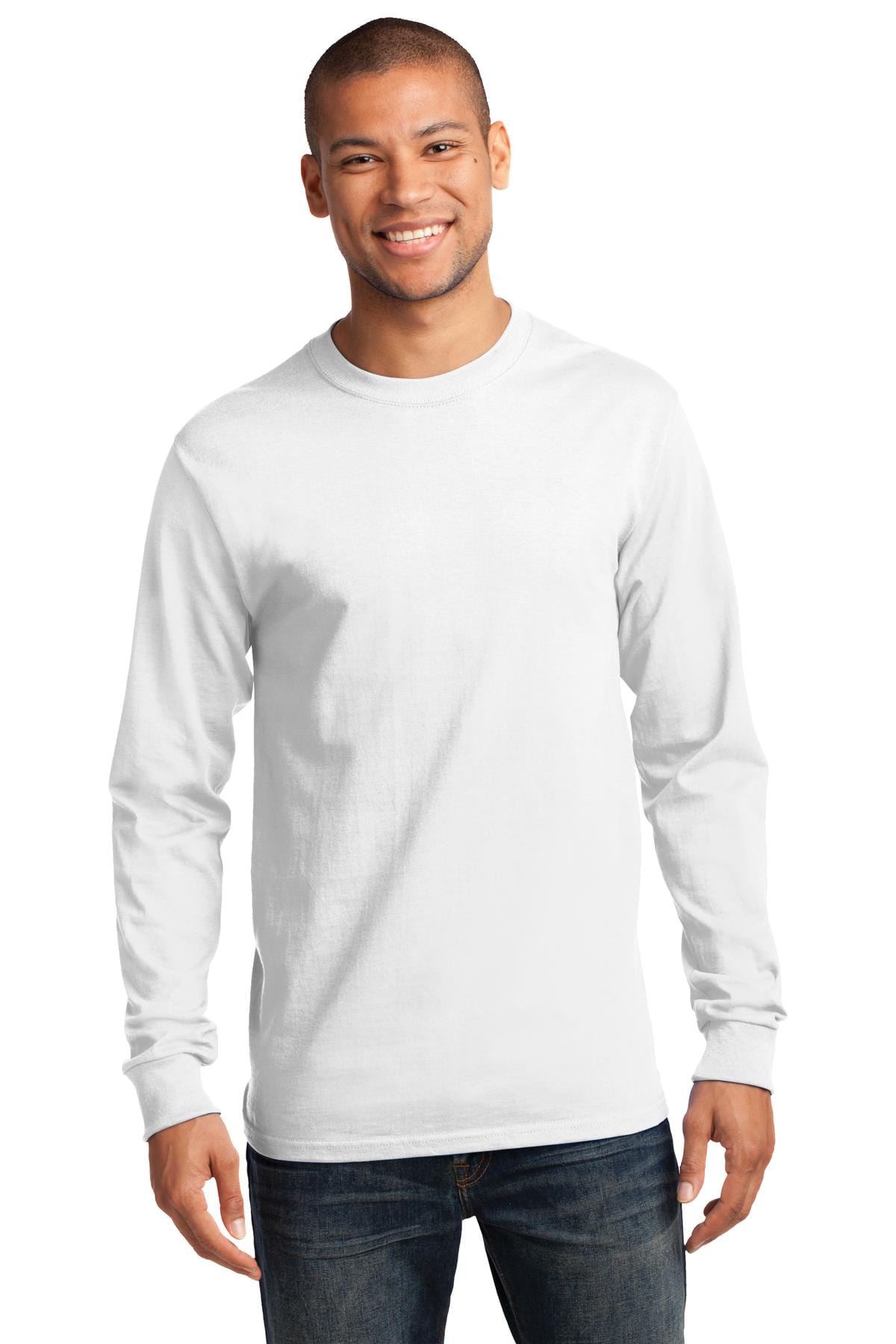 Port T-Shirts S / White Port & Company PC61LS: Cotton Long Sleeve Shirts