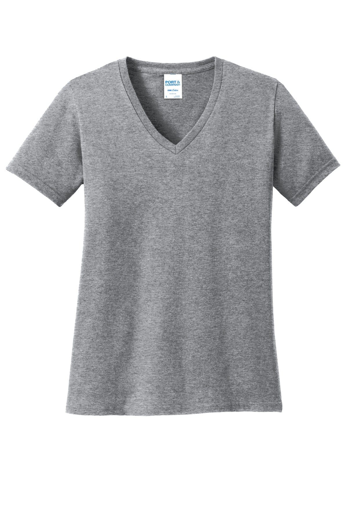 Port T-Shirts XS / Athletic Heather Port & Company ®  Ladies Core Cotton V-Neck Tee. LPC54V