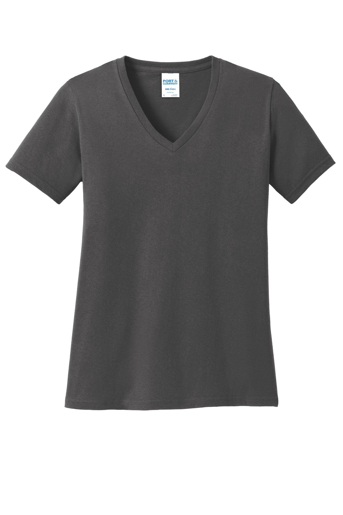 Port T-Shirts XS / Charcoal Port & Company ®  Ladies Core Cotton V-Neck Tee. LPC54V