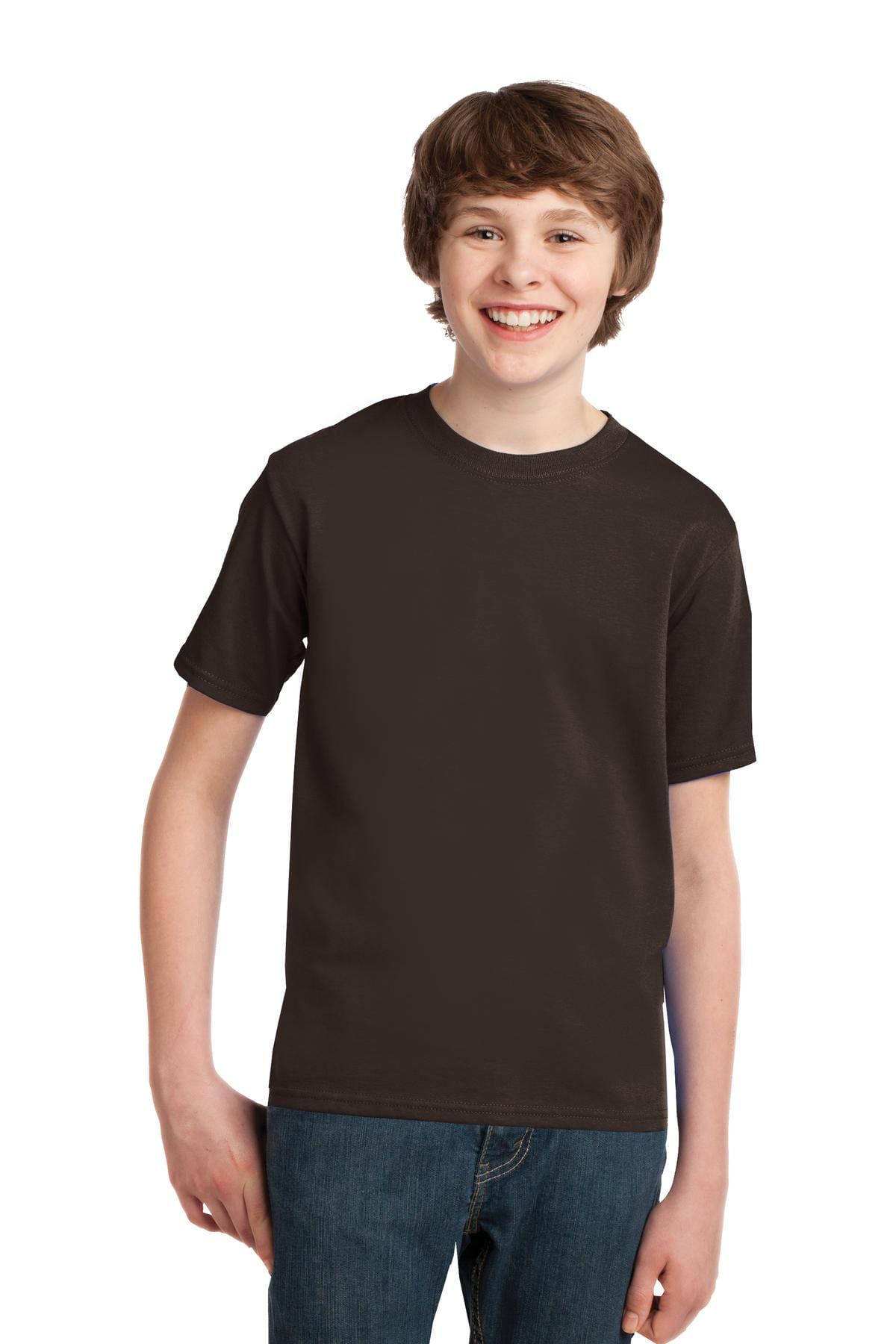 Port T-Shirts XS / Dark Chocolate Brown Port & Company ®  - Youth Essential Tee. PC61Y