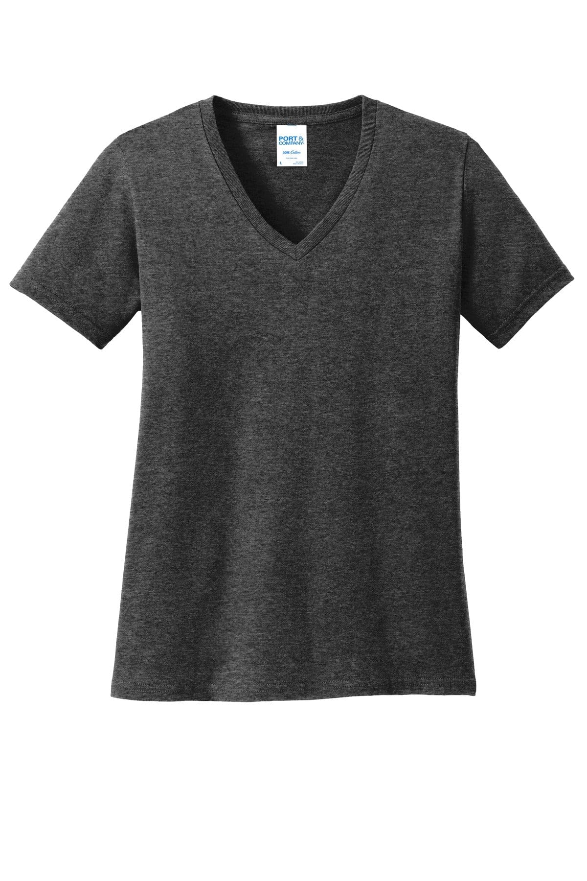 Port T-Shirts XS / Dark Heather Grey Port & Company ®  Ladies Core Cotton V-Neck Tee. LPC54V, Extended Colors