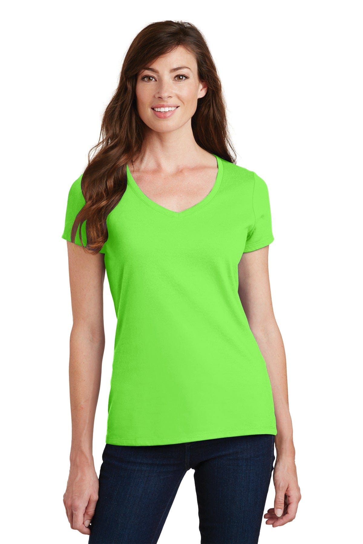 Port T-Shirts XS / Flash Green Port & Company ®  Ladies Fan Favorite V-Neck Tee. LPC450V, Basic Colors
