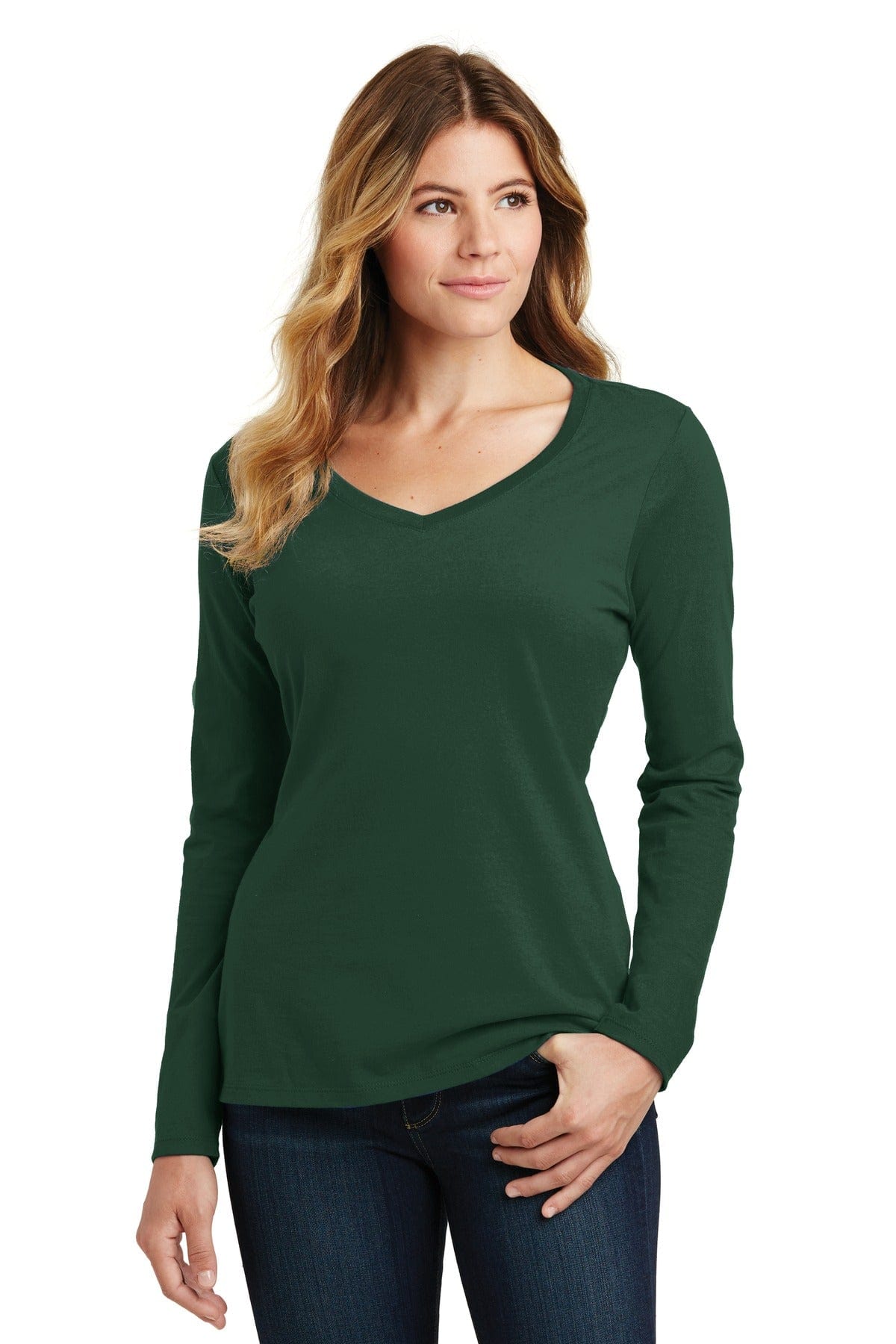 Port T-Shirts XS / Forest Green Port & Company ®  Ladies Long Sleeve Fan Favorite V-Neck Tee. LPC450VLS