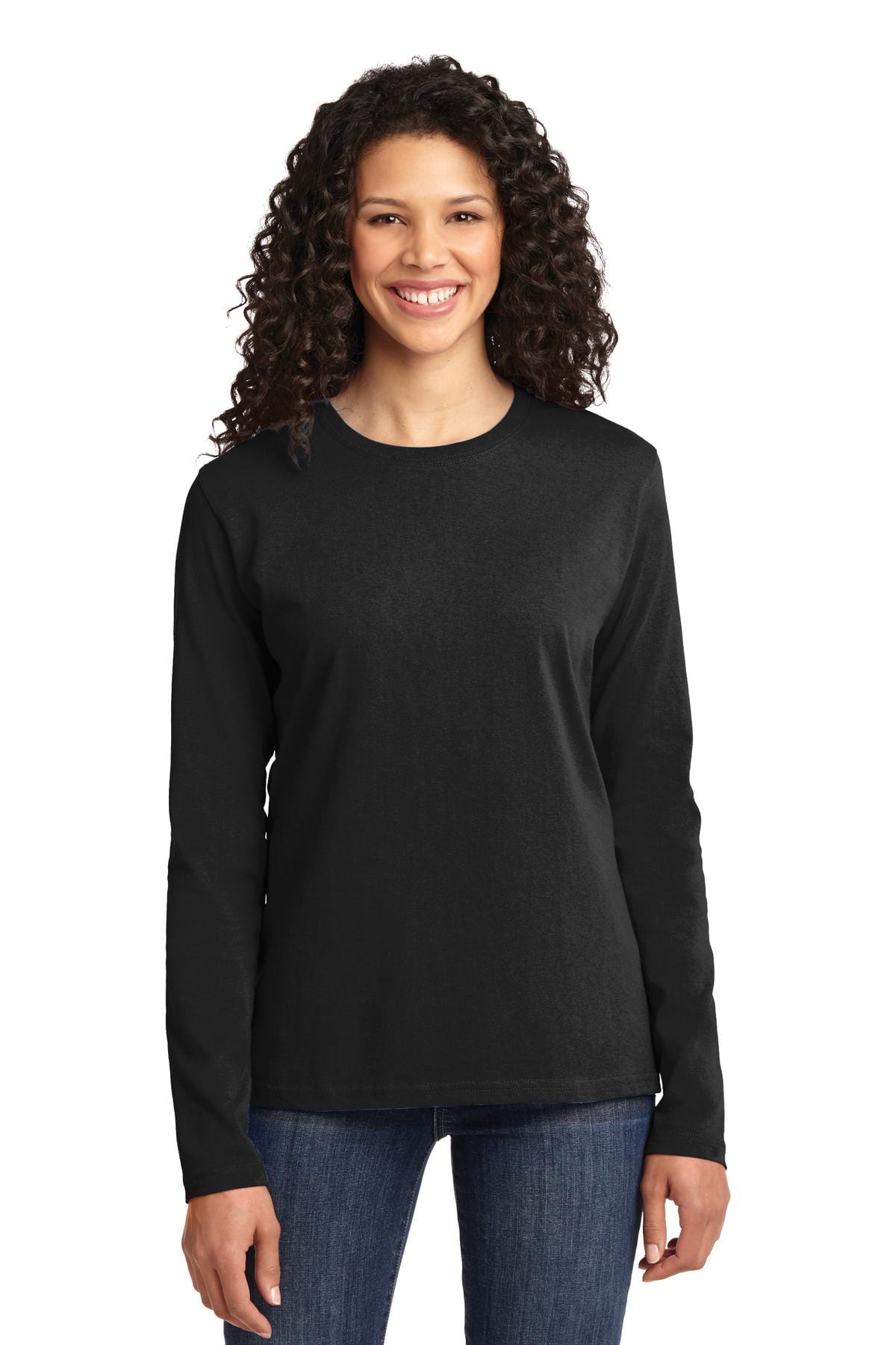 Port T-Shirts XS / Jet Black Port & Company ®  Ladies Long Sleeve Core Cotton Tee. LPC54LS