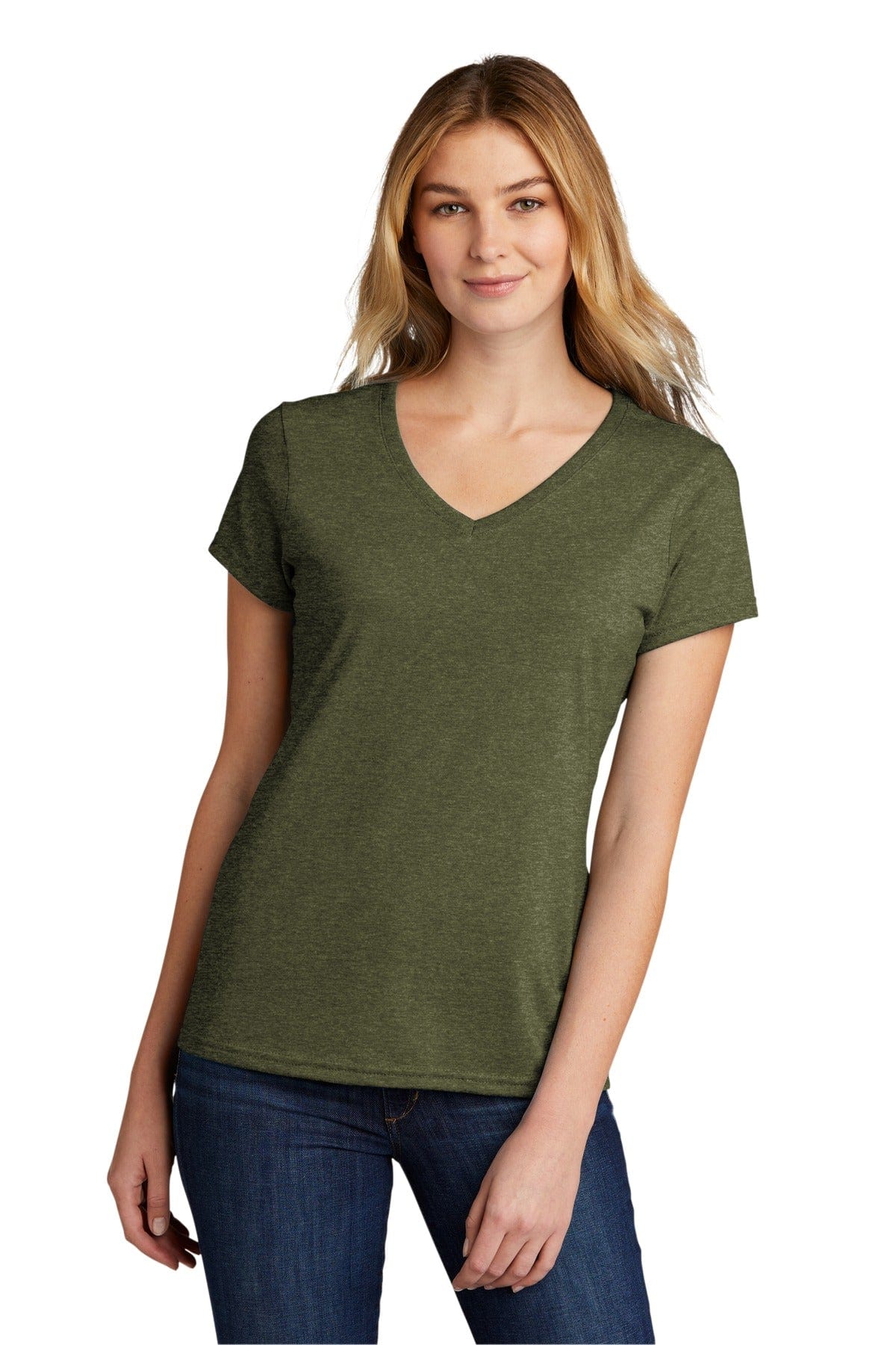 Port T-Shirts XS / Military Green Heather Port & Company LPC330V: Ladies Tri-Blend V-Neck Tee