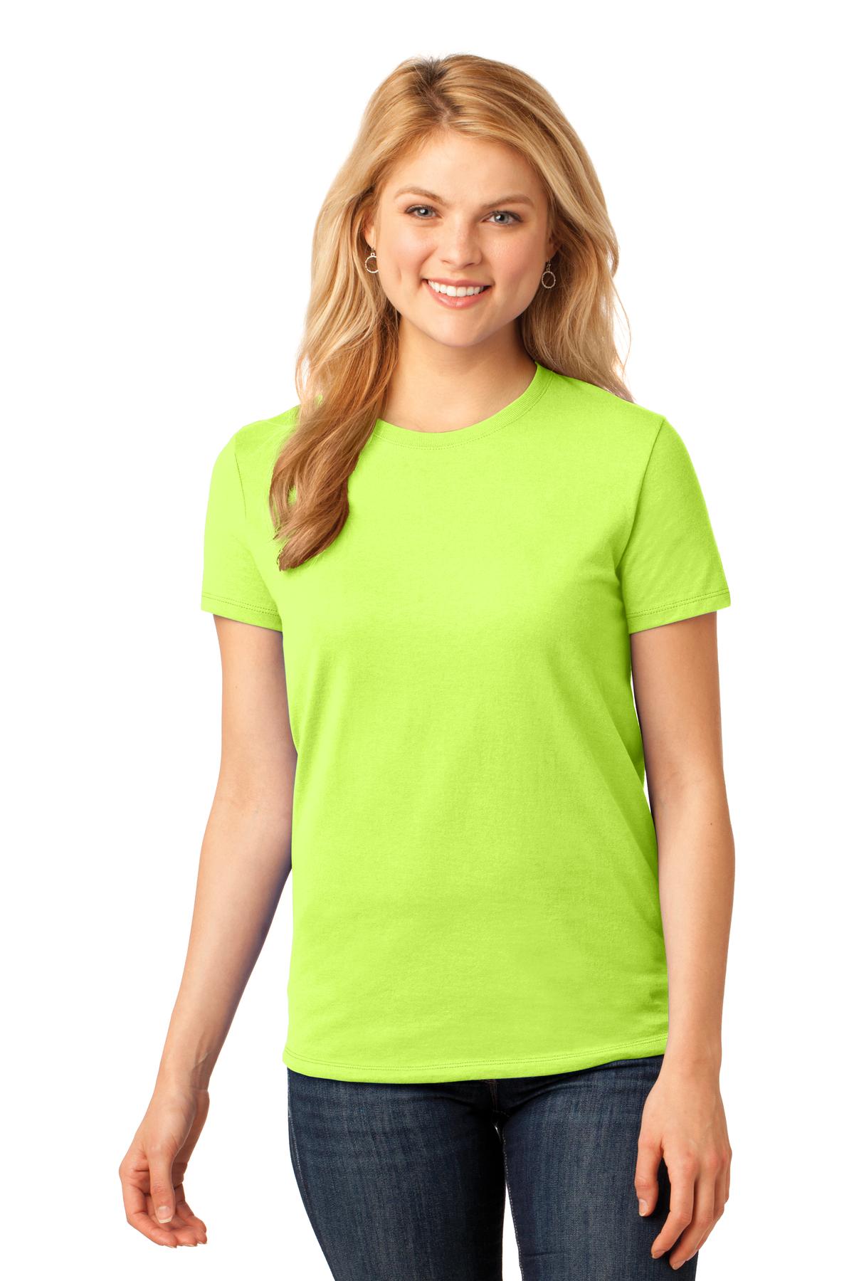 Port T-Shirts XS / Neon Yellow Port & Company ®  Ladies Core Cotton Tee. LPC54, Basic Colors