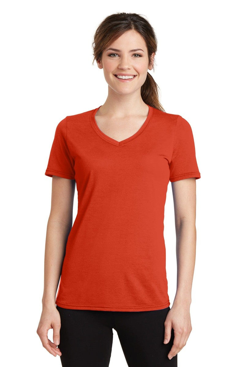 Port T-Shirts XS / Orange Port & Company ®  Ladies Performance Blend V-Neck Tee. LPC381V, Basic Colors