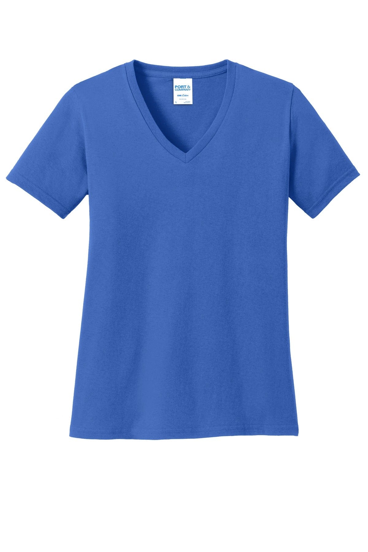 Port T-Shirts XS / Royal Port & Company ®  Ladies Core Cotton V-Neck Tee. LPC54V, Basic Colors