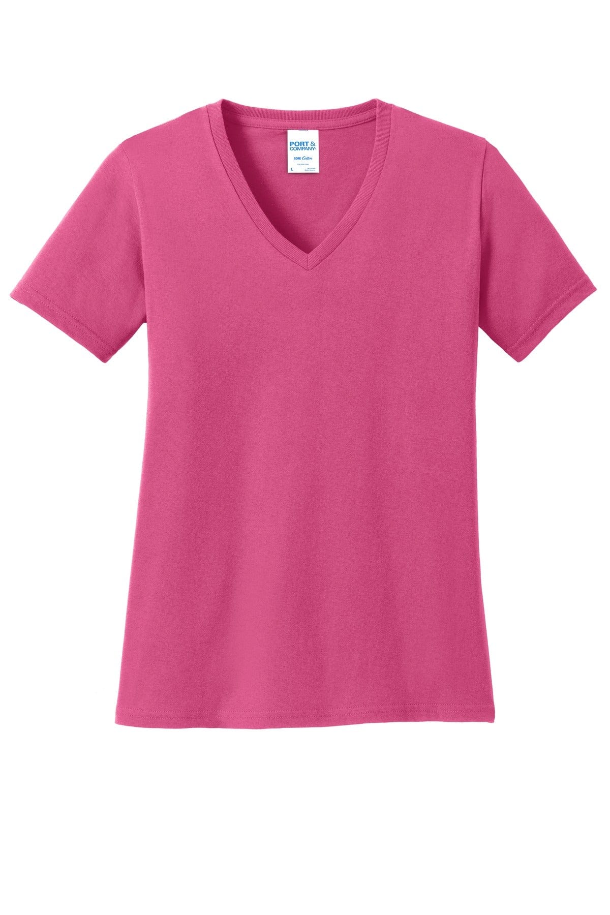 Port T-Shirts XS / Sangria Port & Company ®  Ladies Core Cotton V-Neck Tee. LPC54V, Traditional Colors
