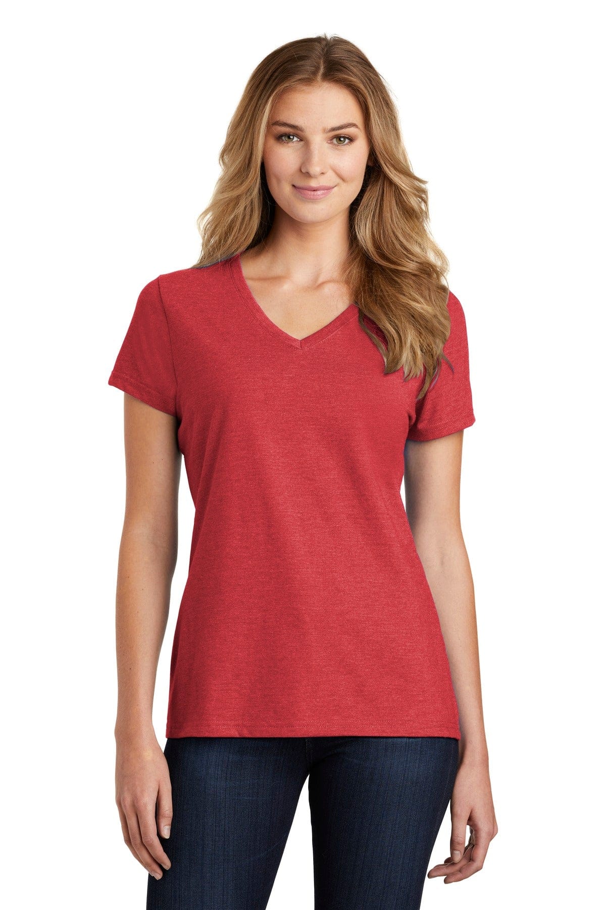 Port T-Shirts XS / Team Cardinal Heather Port & Company  ®  Ladies Fan Favorite  ™  Blend V-Neck Tee. LPC455V