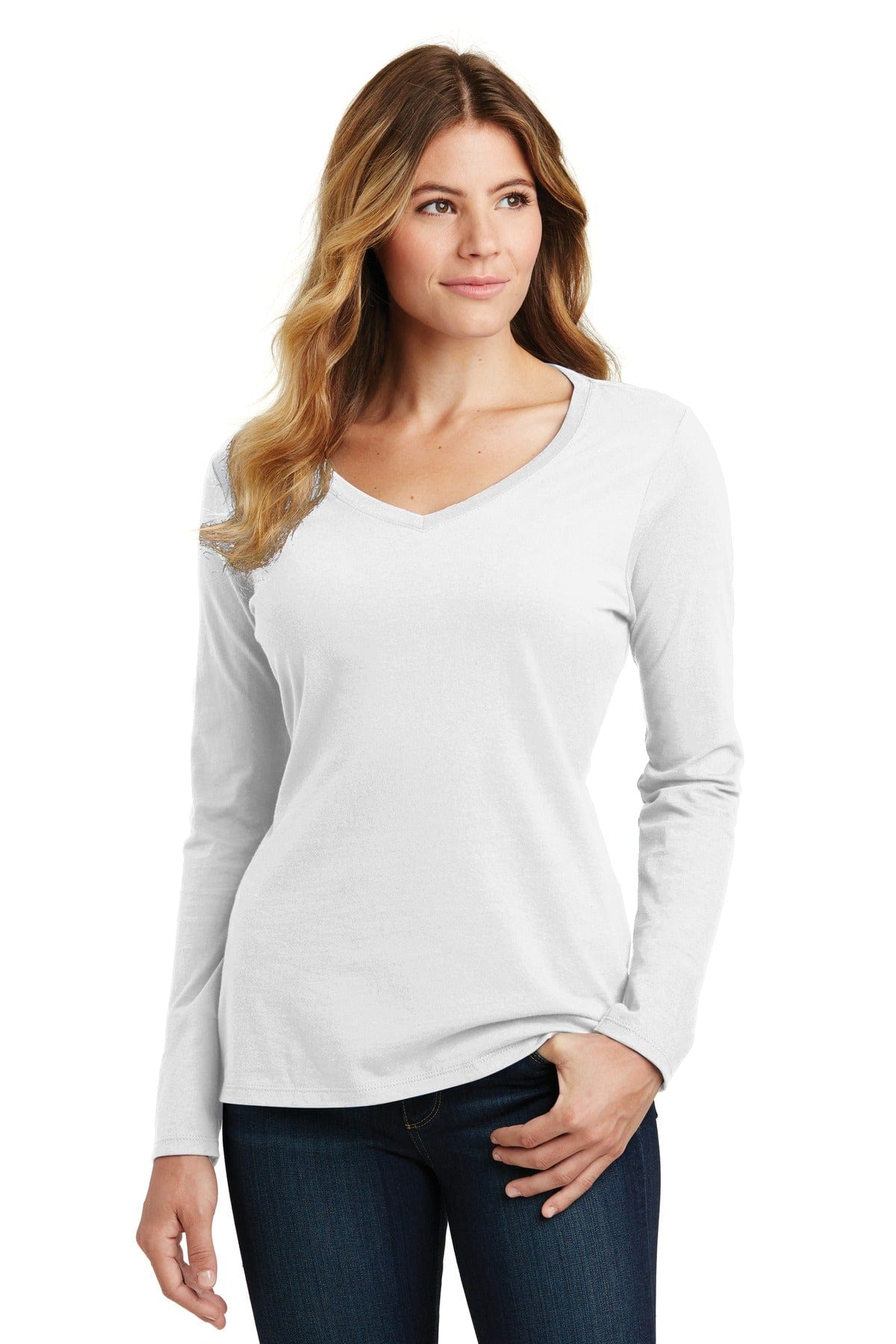 Port T-Shirts XS / White Port & Company ®  Ladies Long Sleeve Fan Favorite V-Neck Tee. LPC450VLS