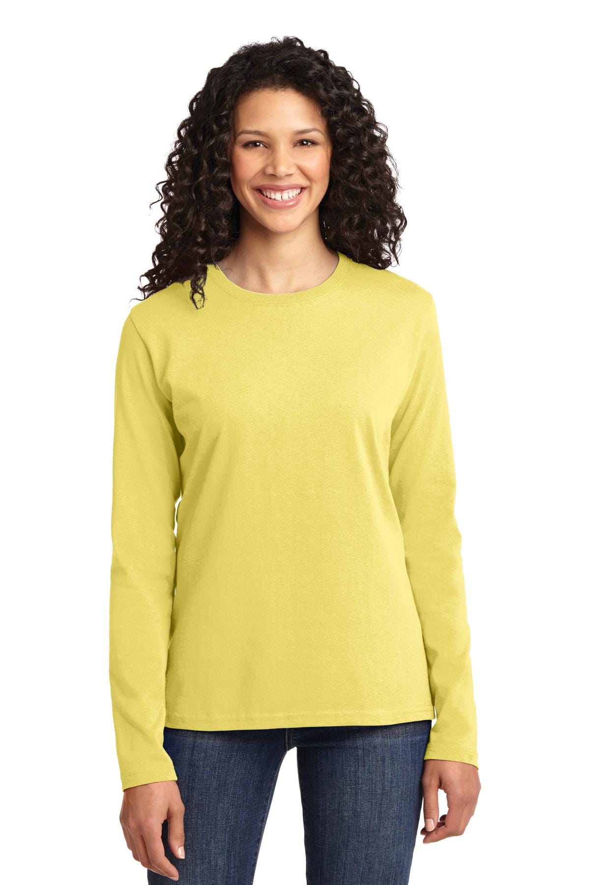 Port T-Shirts XS / Yellow Port & Company ®  Ladies Long Sleeve Core Cotton Tee. LPC54LS, Traditional Colors