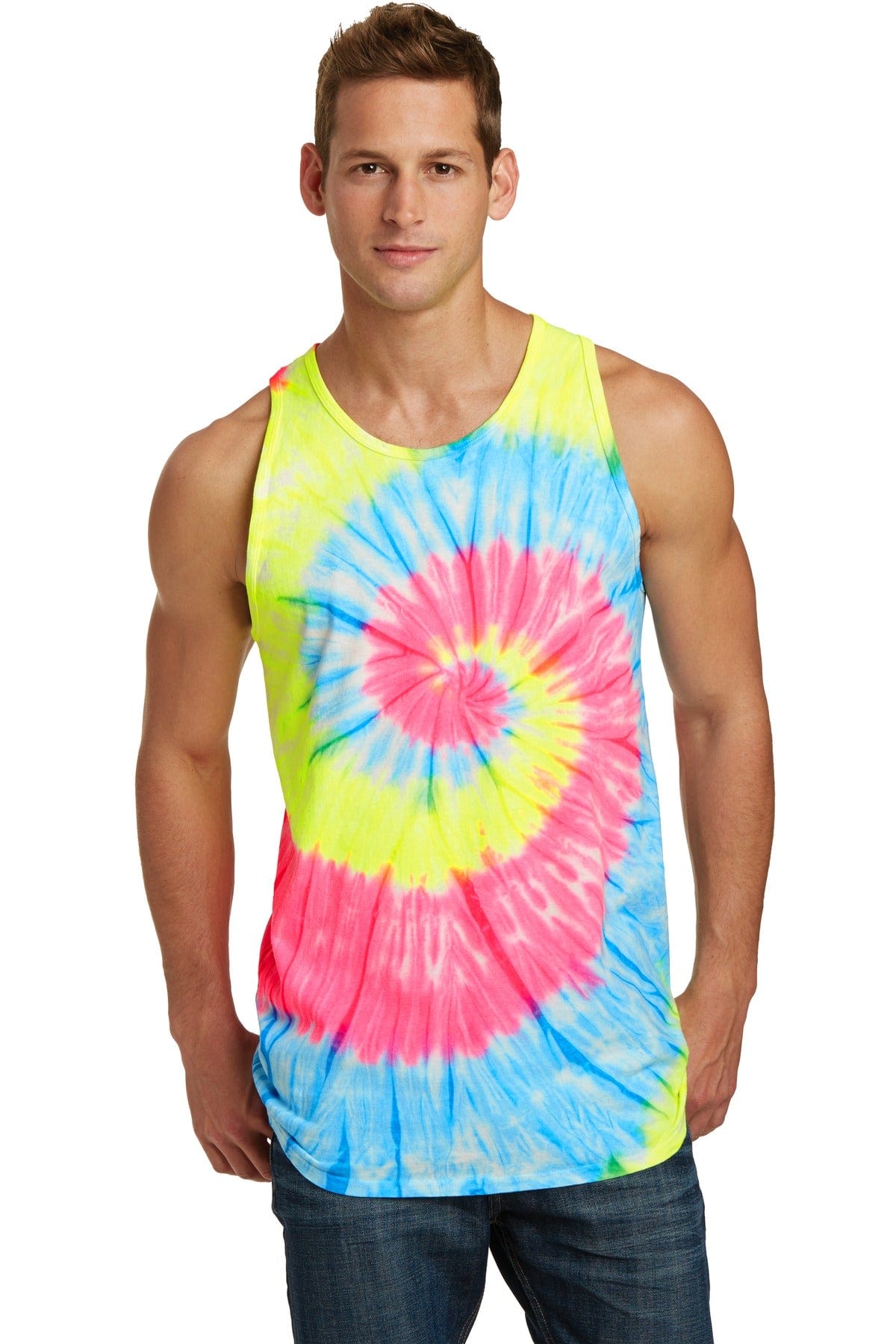 Port Tank Tops S / Neon Rainbow Port & Company PC147TT: Tie-Dye Tank Top