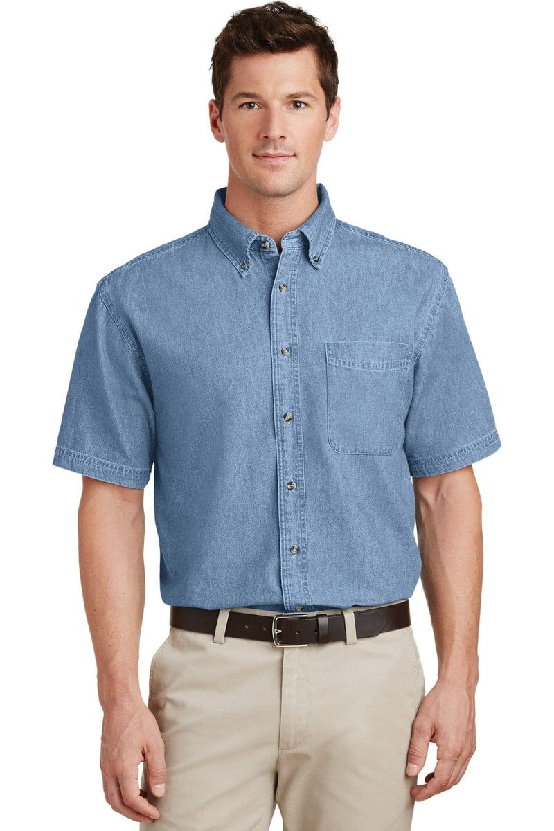 Port Woven Shirts Port & Company ®  - Short Sleeve Value Denim Shirt. SP11