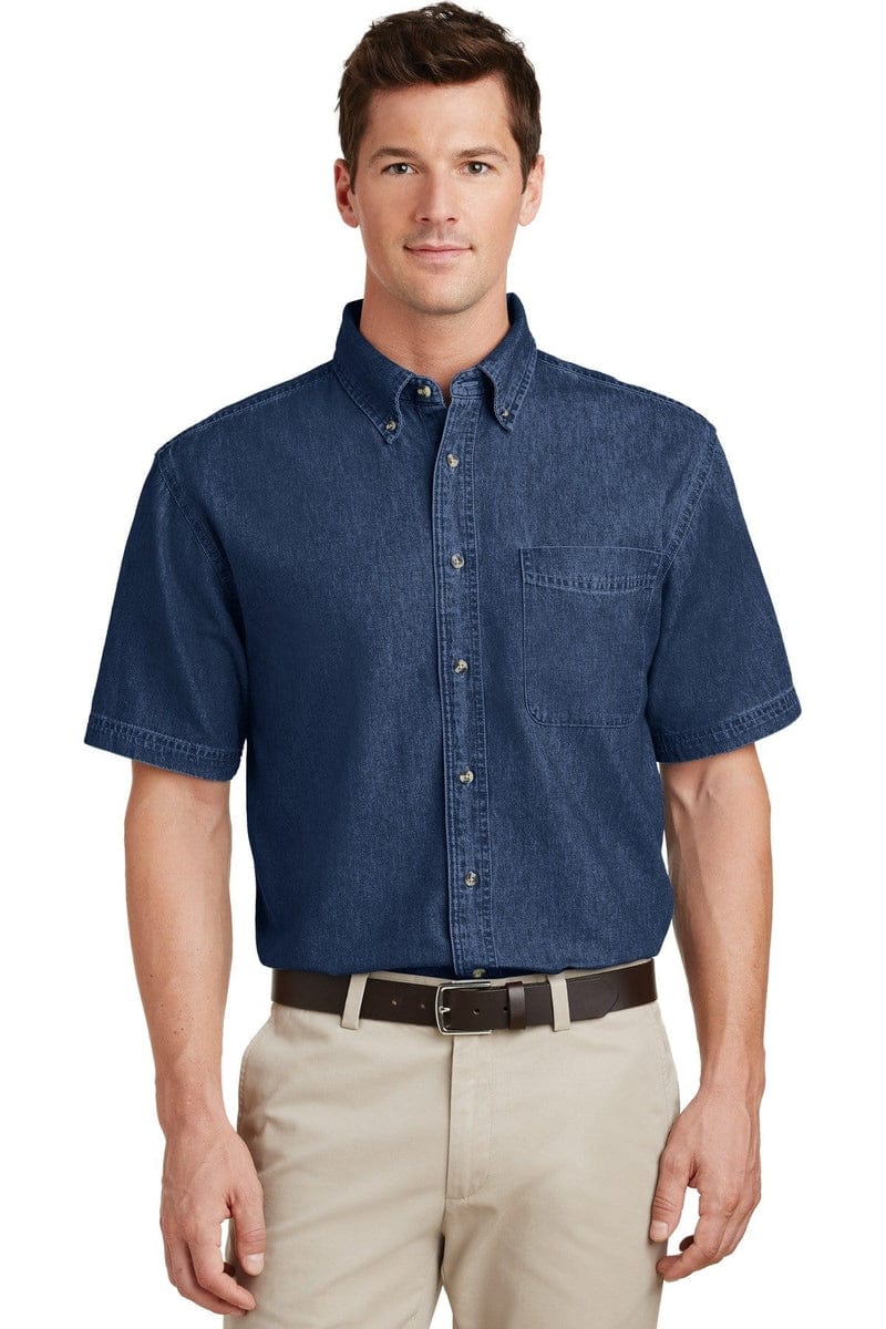 Port Woven Shirts Port & Company ®  - Short Sleeve Value Denim Shirt. SP11