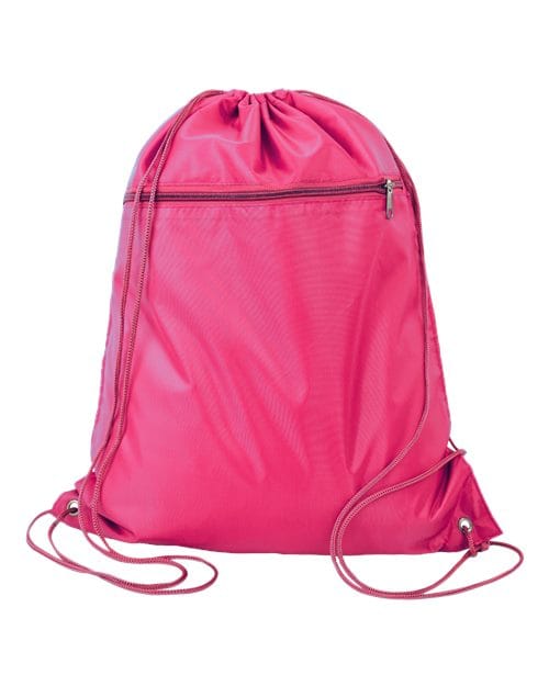 Q-Tees Q135200-Polyester Cinchpack in Hot Pink