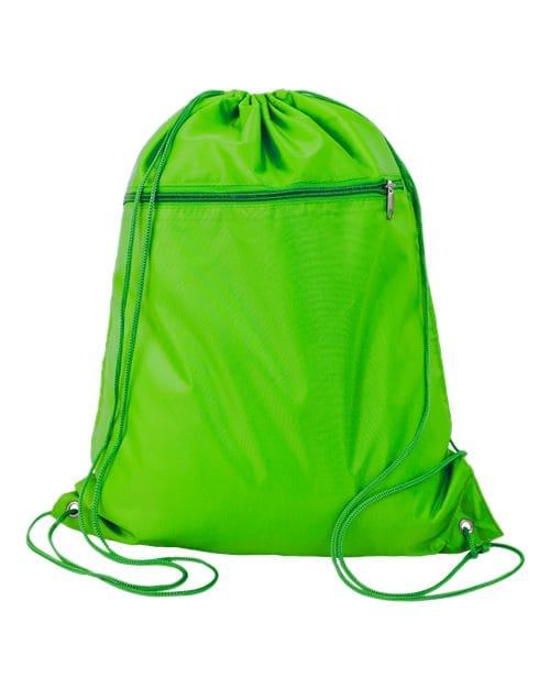 Q-Tees Q135200-Polyester Cinchpack in Lime Green