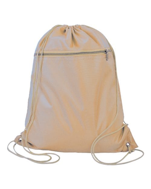 Q-Tees Q135200-Polyester Cinchpack in Natural