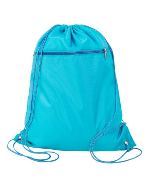 Q-Tees Q135200-Polyester Cinchpack in Turquoise