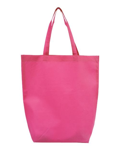 Q-Tees Q1251-Non-Woven Gusset Bottom Tote in Hot Pink