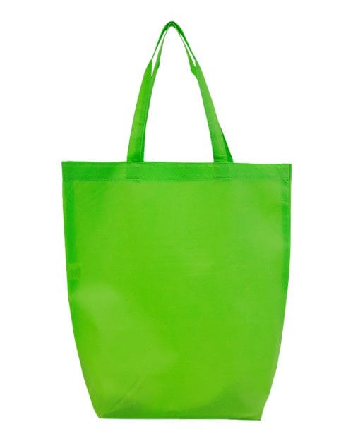 Q-Tees Q1251-Non-Woven Gusset Bottom Tote in Lime Green