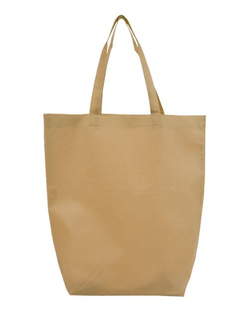 Q-Tees Q1251-Non-Woven Gusset Bottom Tote in Natural