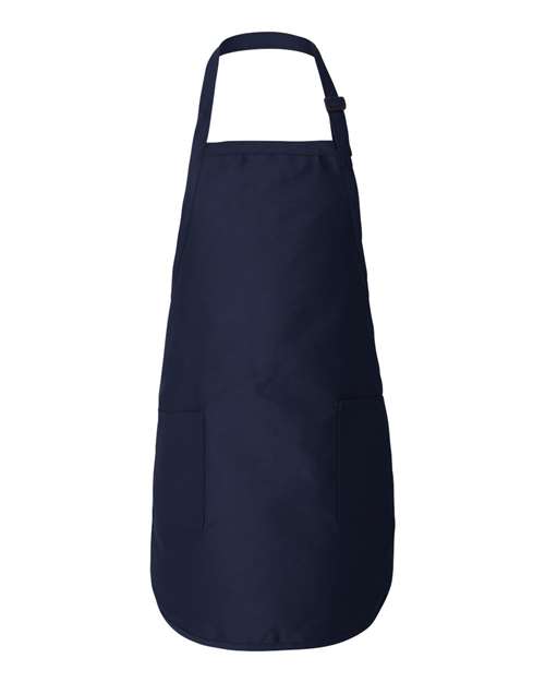 Q-Tees 4322 OSFA / Navy Q-Tees Q4350-Full-Length Apron with Pockets
