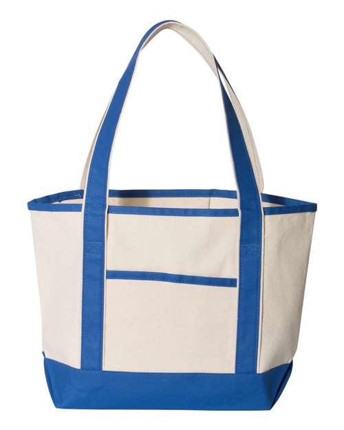 Q-Tees Q125800-20L Small Deluxe Tote in Natural/ Royal