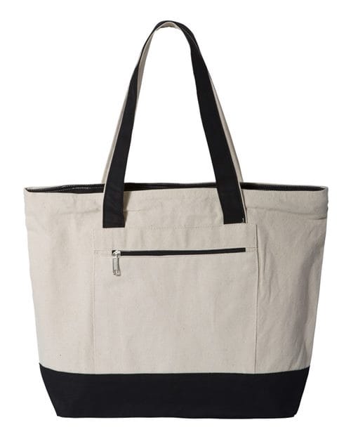 Q-Tees 5854 Q-Tees Q1300-19L Zippered Tote