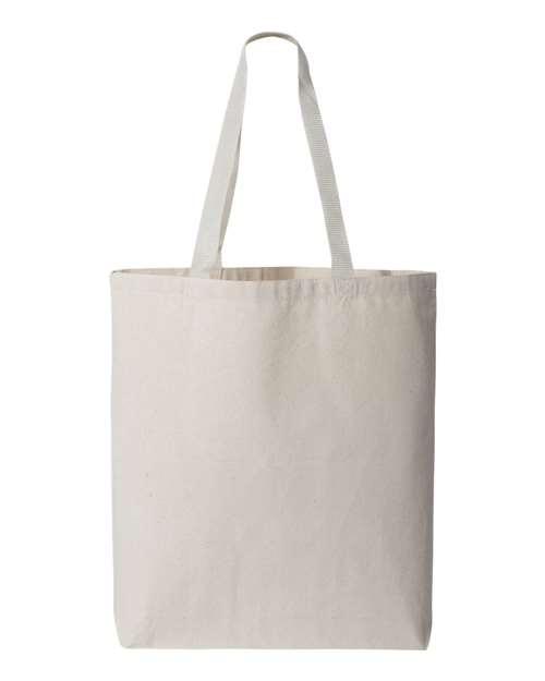Q-Tees Q4400-11L Canvas Tote with Contrast-Color Handles in Natural/ Natural