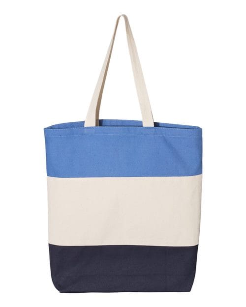 Q-Tees Q125900-11L Tri-Color Tote in 