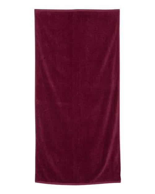 Q-Tees 8148 OSFA / Maroon Q-Tees QV3060-Velour Beach Towel