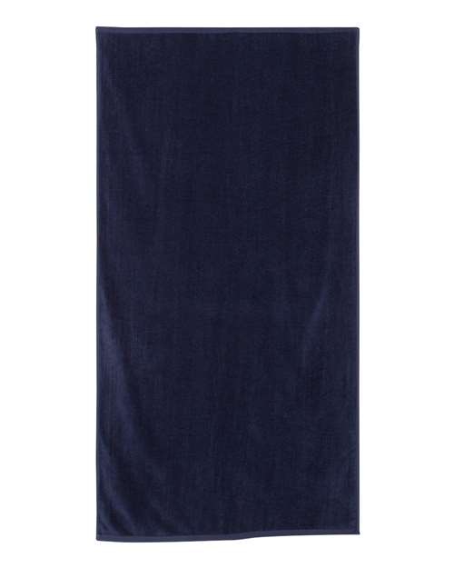 Q-Tees 8148 OSFA / Navy Q-Tees QV3060-Velour Beach Towel