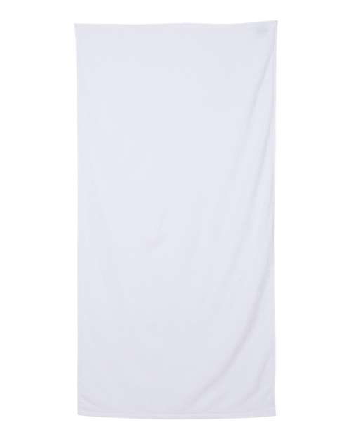 Q-Tees 8148 OSFA / White Q-Tees QV3060-Velour Beach Towel