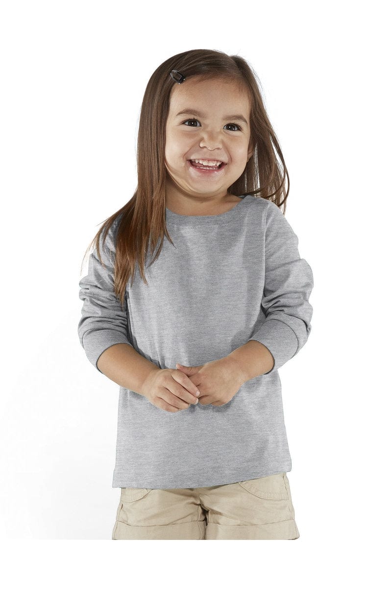 Rabbit Skins Infant/Toddler 2T / Heather Rabbit Skins RS3302: Toddler Long-Sleeve Fine Jersey T-Shirt