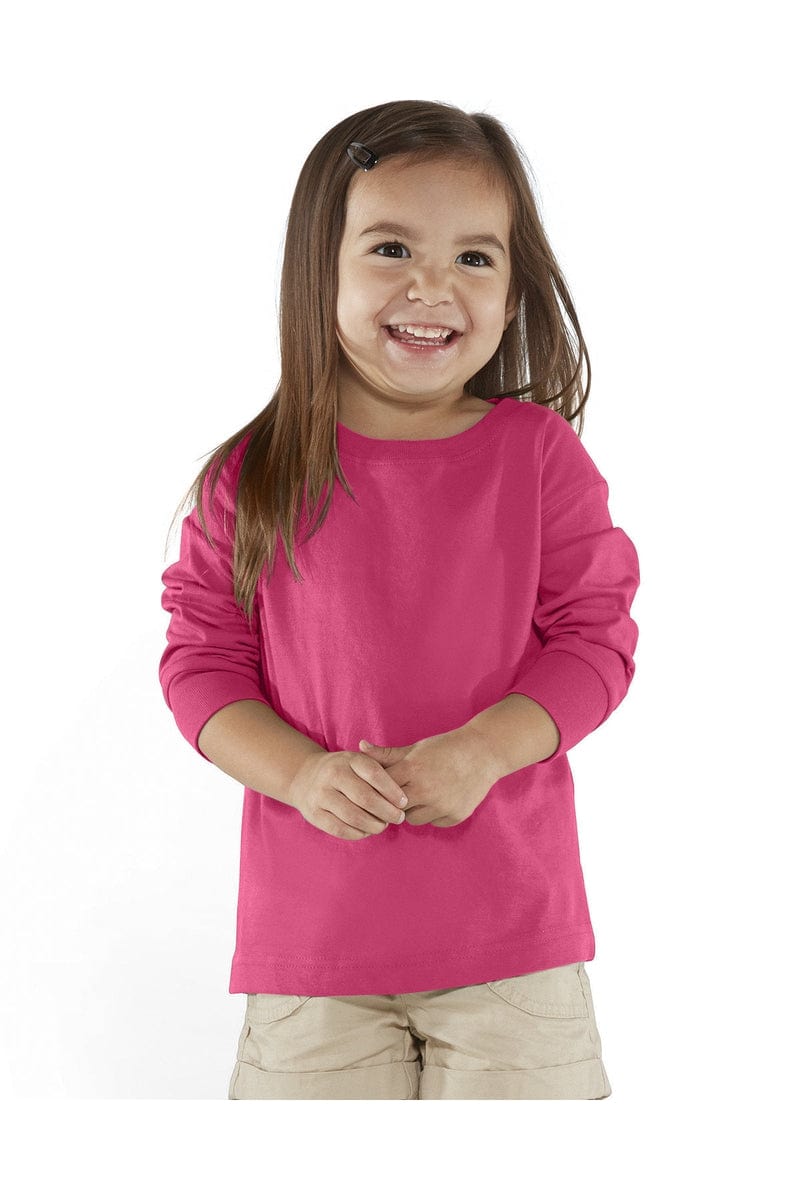 Rabbit Skins Infant/Toddler 2T / Hot Pink Rabbit Skins RS3302: Toddler Long-Sleeve Fine Jersey T-Shirt