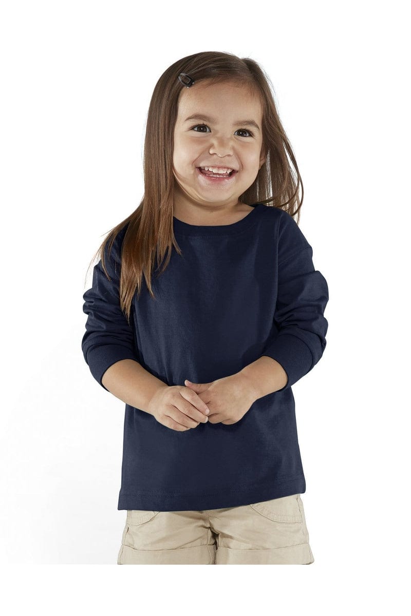 Rabbit Skins Infant/Toddler 2T / Navy Rabbit Skins RS3302: Toddler Long-Sleeve Fine Jersey T-Shirt