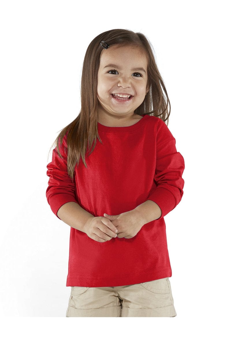 Rabbit Skins Infant/Toddler 2T / Red Rabbit Skins RS3302: Toddler Long-Sleeve Fine Jersey T-Shirt