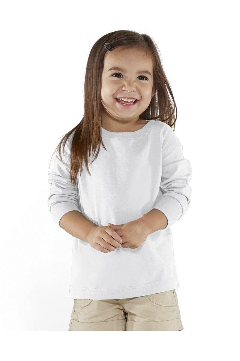 Rabbit Skins Infant/Toddler 2T / White Rabbit Skins RS3302: Toddler Long-Sleeve Fine Jersey T-Shirt