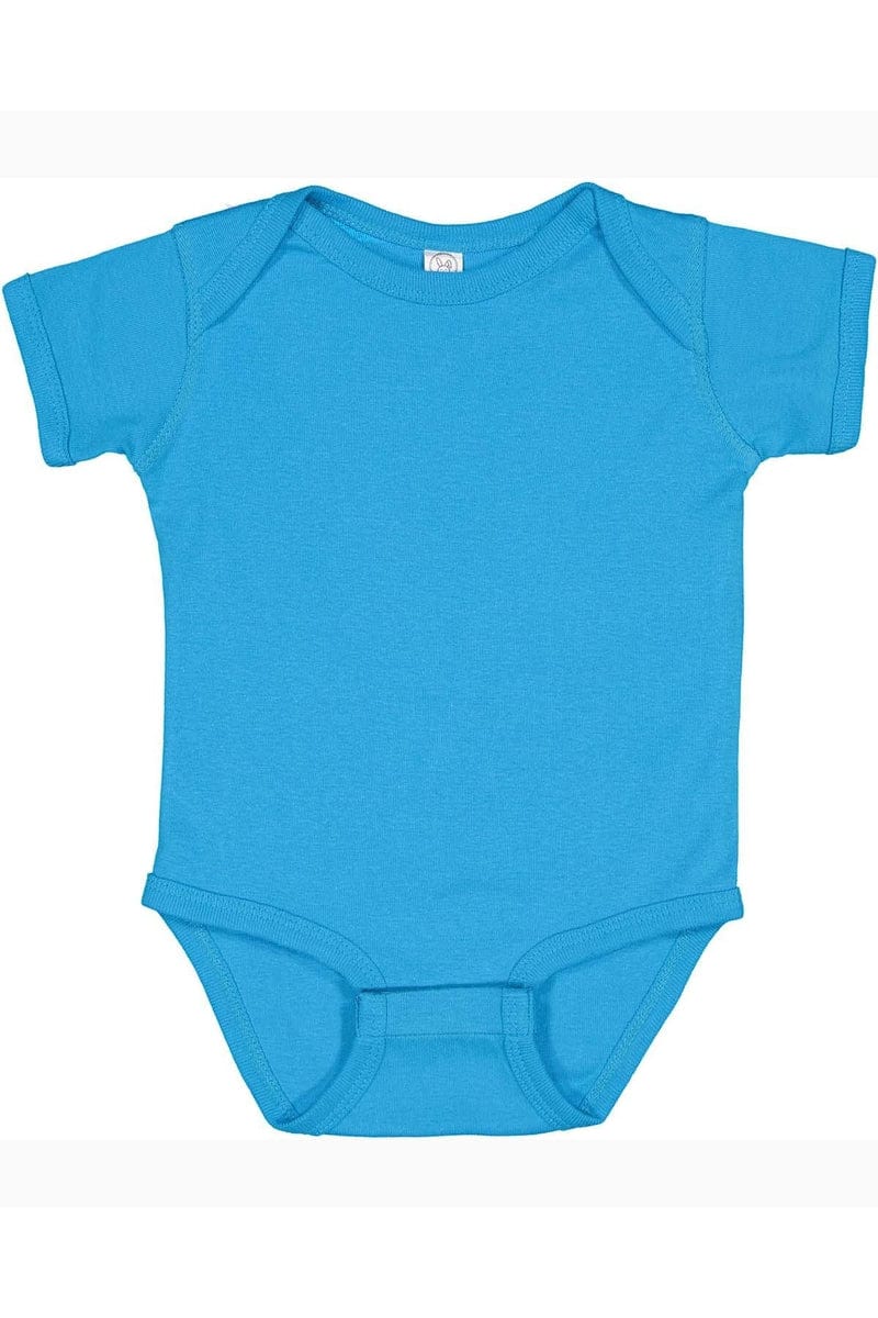 Rabbit Skins Infant/Toddler 6MOS / Aqua Rabbit Skins 4400: Infant Baby Rib Bodysuit