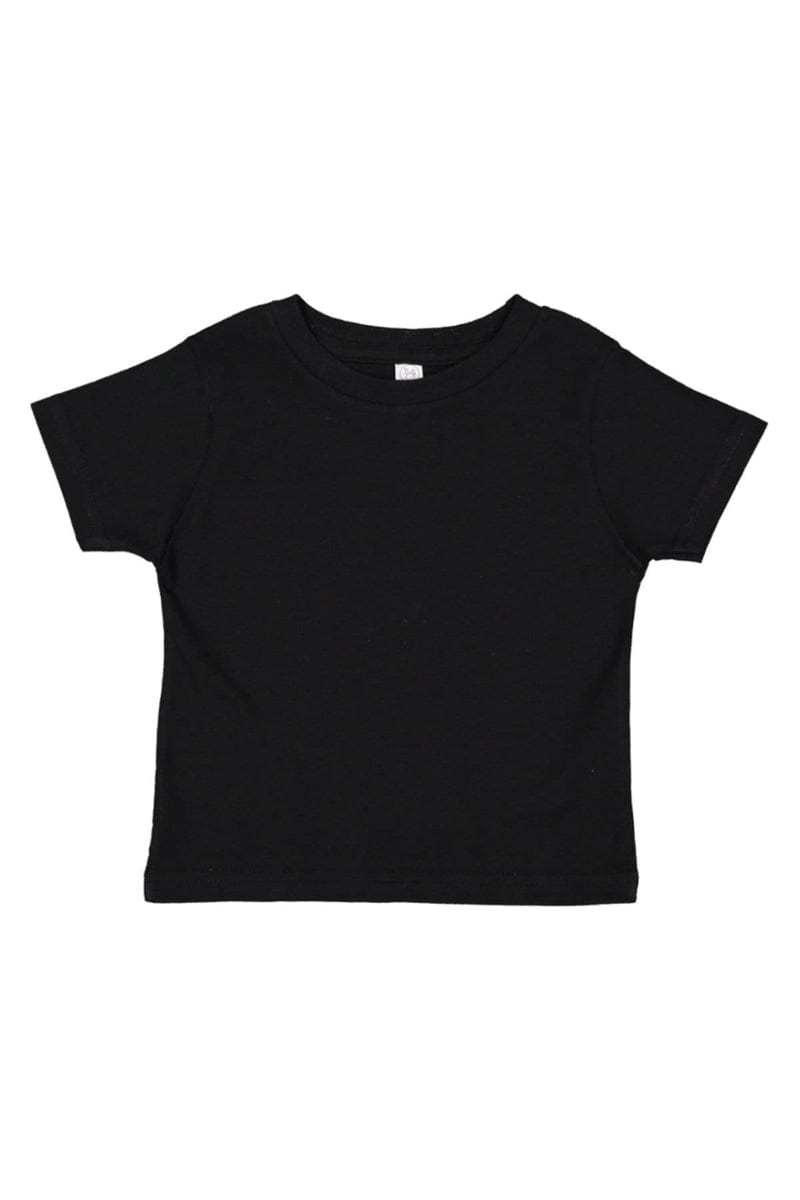Rabbit Skins Infant/Toddler 6MOS / Black Rabbit Skins 3322: Infant Fine Jersey T-Shirt