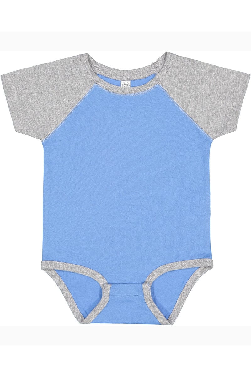 Rabbit Skins Infant/Toddler 6MOS / Crlna Bl/ Vn Hth Rabbit Skins RS4430: Infant Baseball Fine Jersey Bodysuit