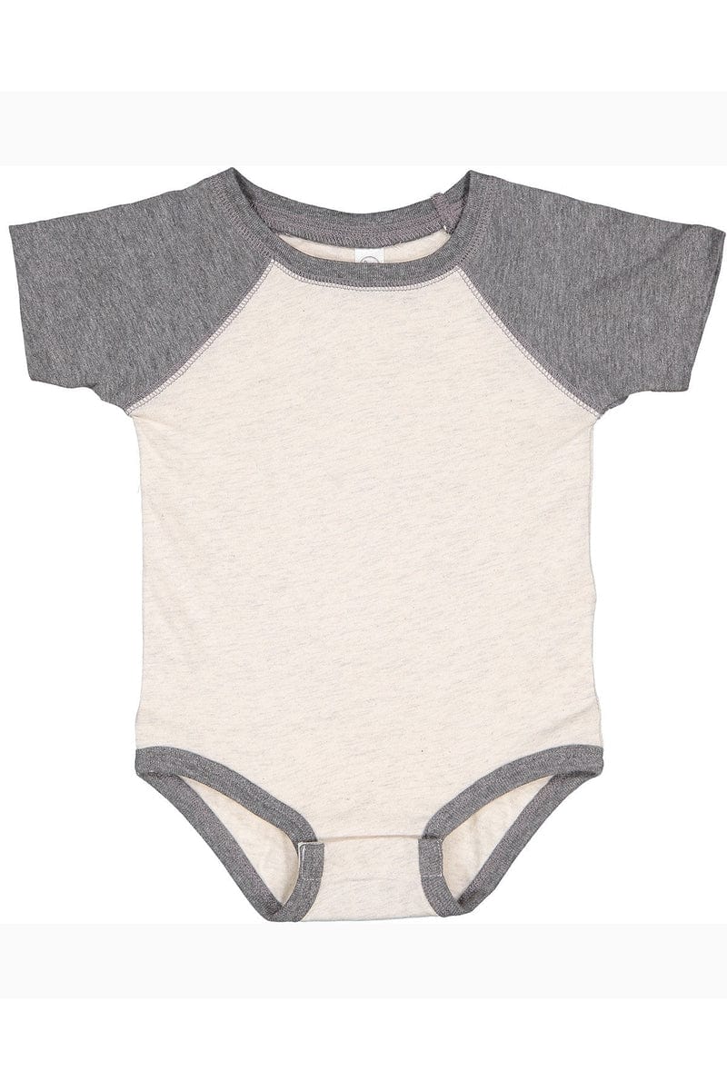Rabbit Skins Infant/Toddler 6MOS / Nat Hth/ Gran Ht Rabbit Skins RS4430: Infant Baseball Fine Jersey Bodysuit