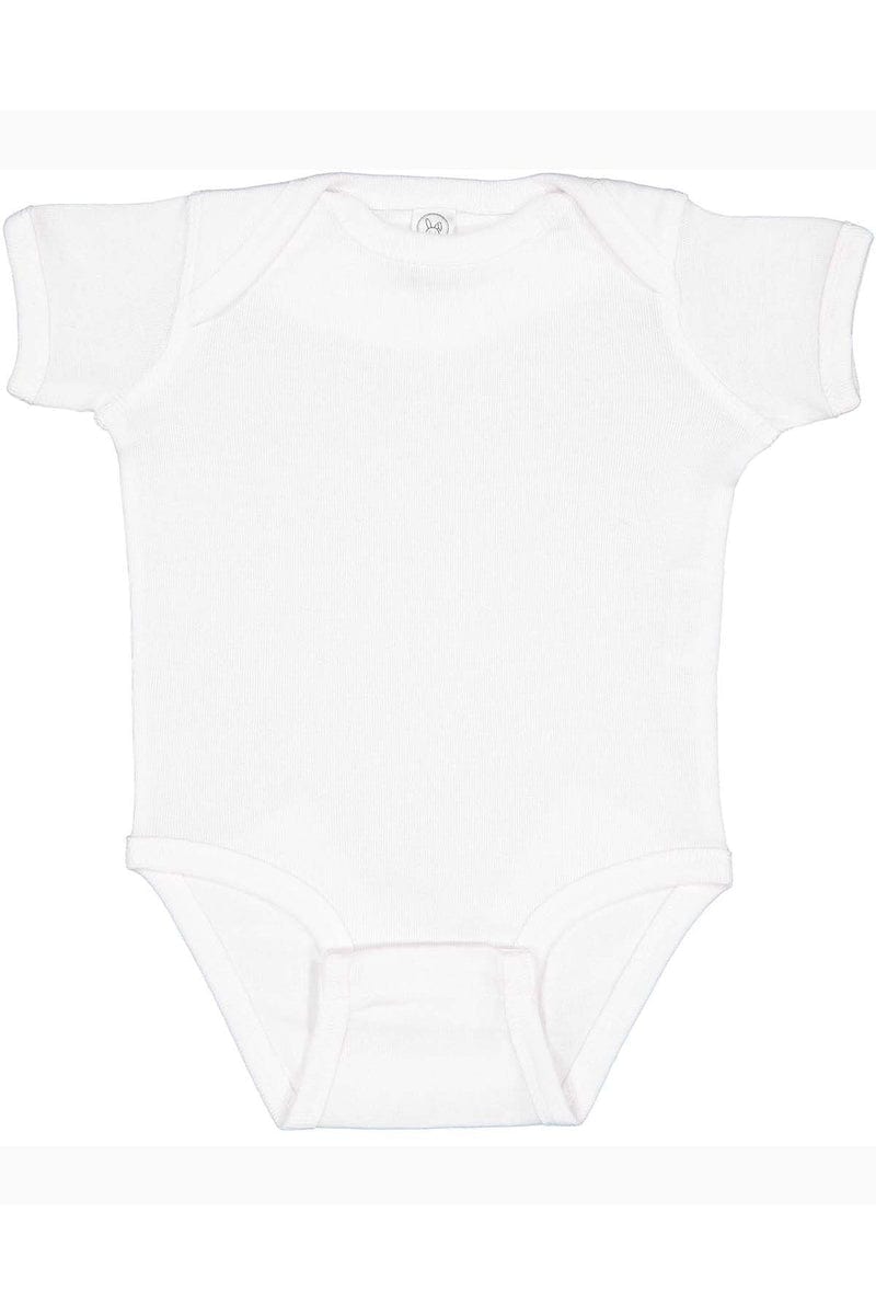 Rabbit Skins Infant/Toddler 6MOS / White Rabbit Skins 4400: Infant Baby Rib Bodysuit