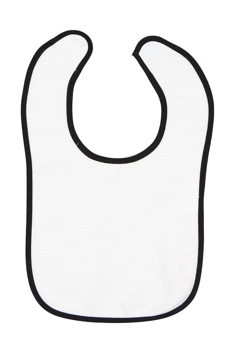 Rabbit Skins Infant/Toddler OS / White/ Black Rabbit Skins 1003: Infant Contrast Trim Terry Bib