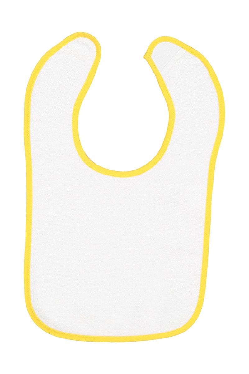 Rabbit Skins Infant/Toddler OS / White/ Gold Rabbit Skins 1003: Infant Contrast Trim Terry Bib