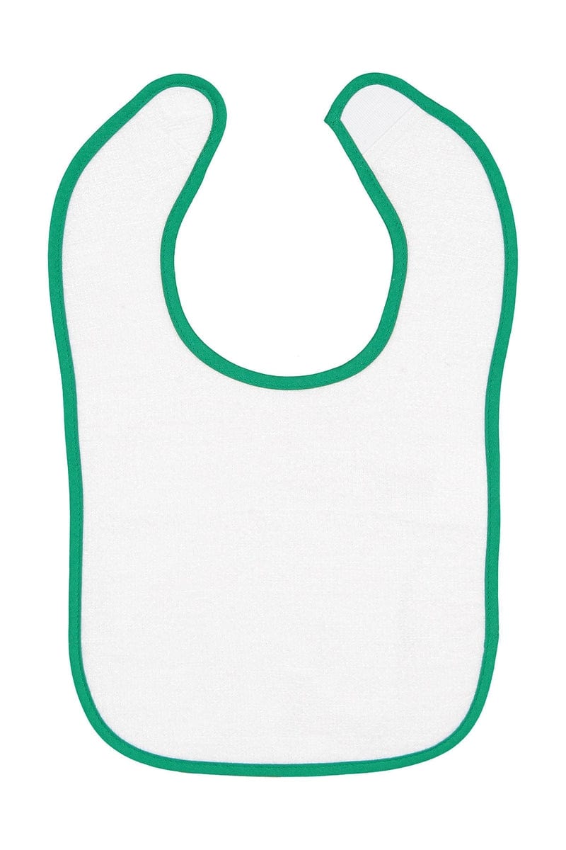 Rabbit Skins Infant/Toddler OS / White/ Kelly Rabbit Skins 1003: Infant Contrast Trim Terry Bib