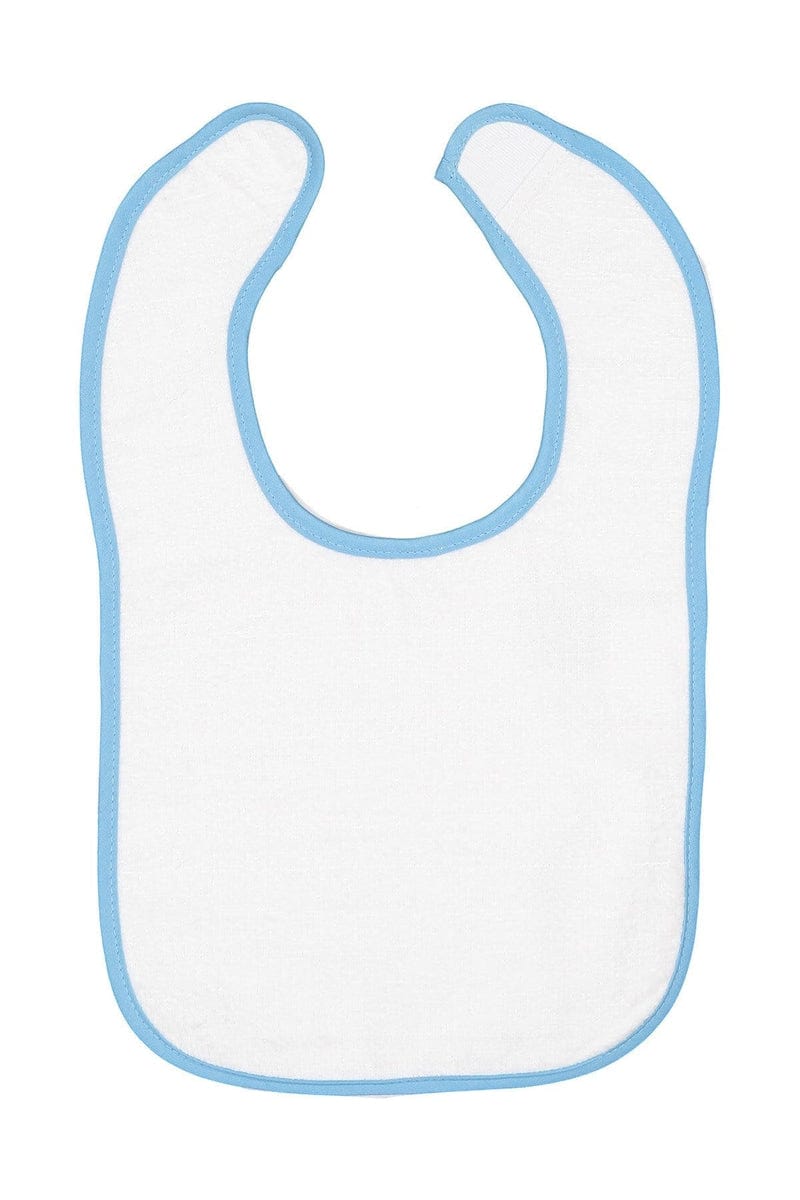 Rabbit Skins Infant/Toddler OS / White/ Lt Blue Rabbit Skins 1003: Infant Contrast Trim Terry Bib